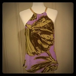 Milly of New York chain neck blouse, 100% silk